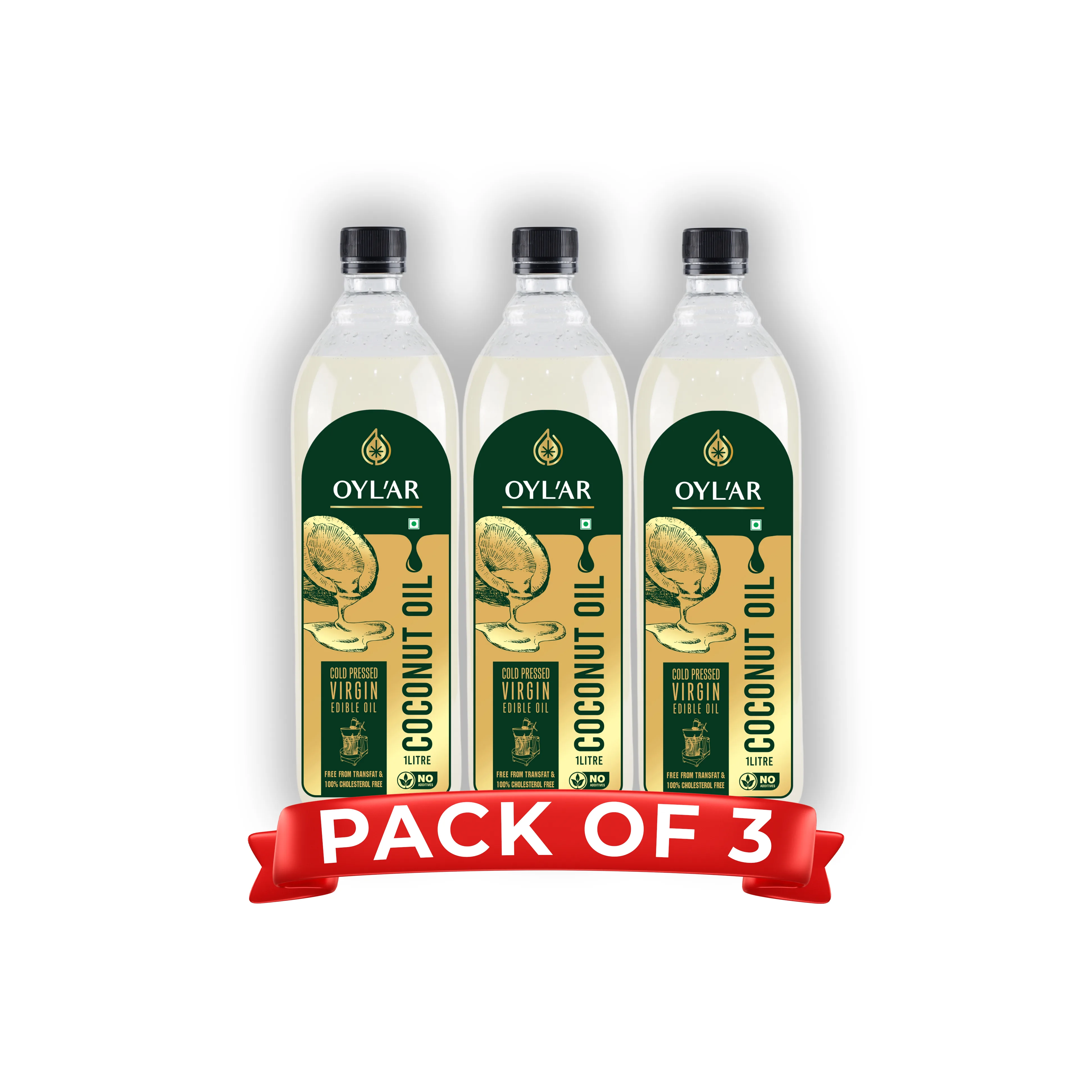 Oylar Coldpressed Coconut Oil available in pack of 3